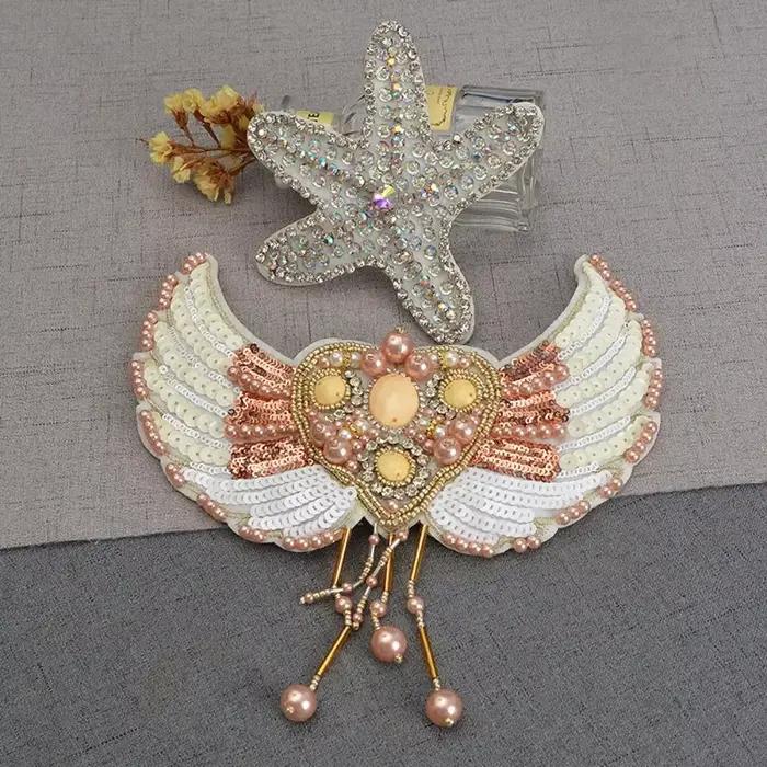 Spot, grande perle faite à la main broderie mode ailes d'étoile de mer