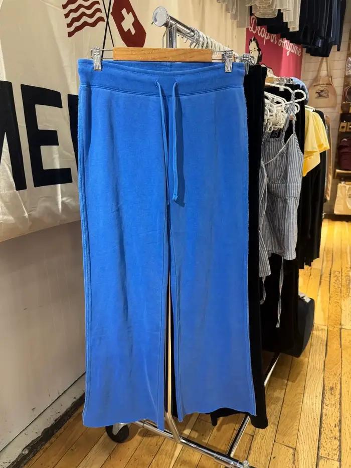 Pantalon de survêtement bleu royal femme vintage streetwear doux coton printemps automne jogging polyvalent occassions sportives