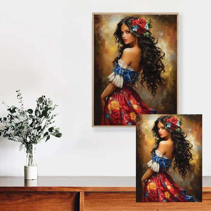 1 pièce 30X40CM/11.8*15.74inch Kit de point de croix pré-imprimé pour fille