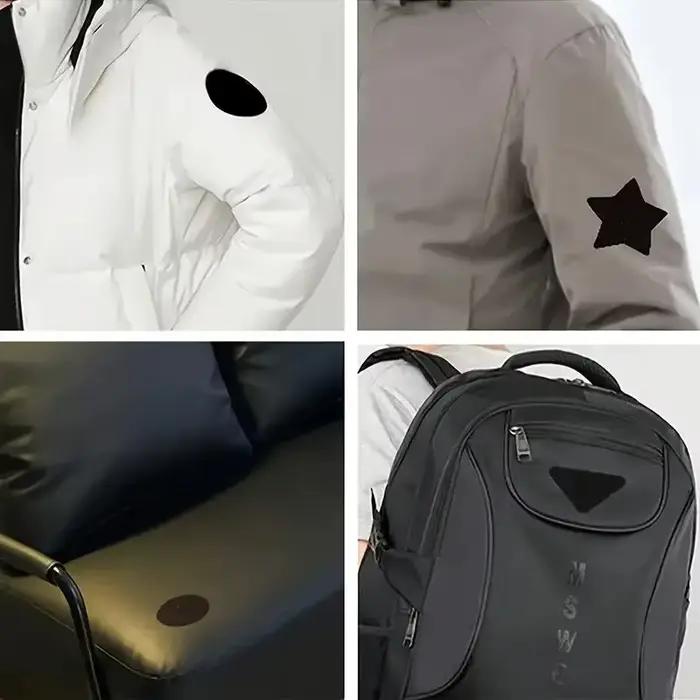 Lot de 1 à 5 patchs de réparation auto-adhésifs noirs imperméables pour vêtements