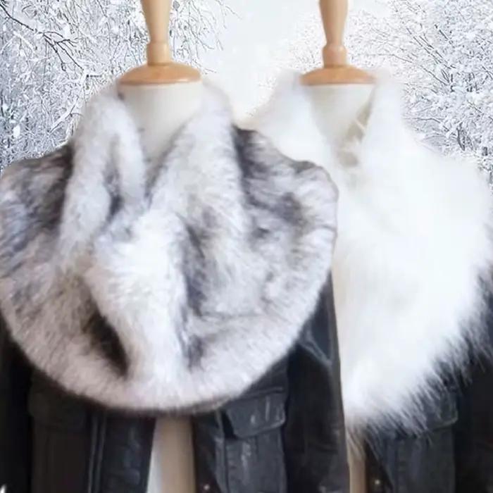 Femmes chaud fausse fourrure faux col châle hiver dames en peluche écharpe manteau doux moelleux cou plus chaud vestes vêtements accessoires