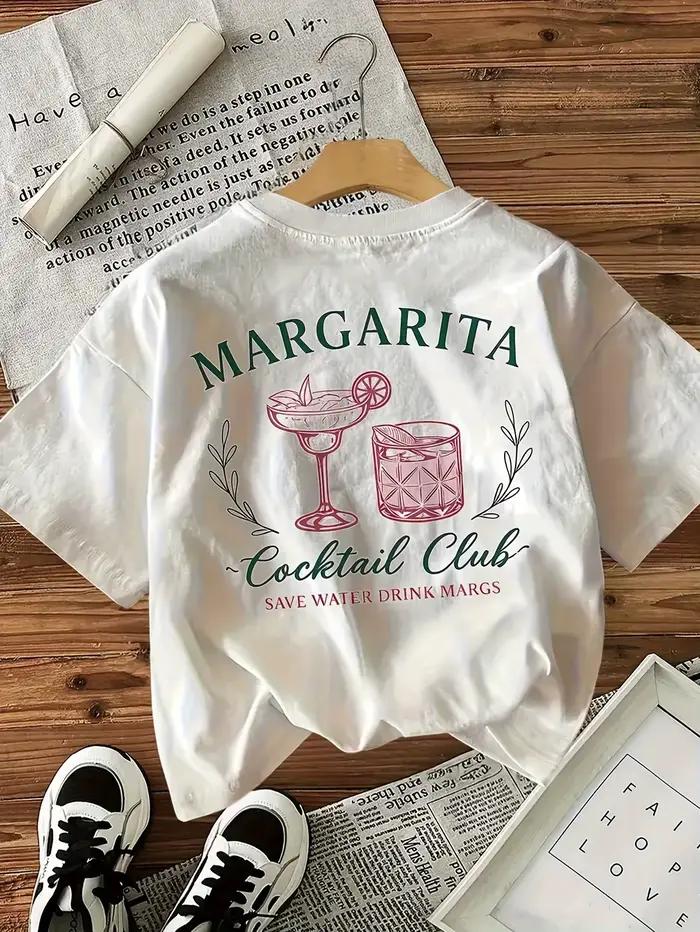 T-shirt pour femme Margarita Cocktail Club - Motif « Save Water Drink Margs »