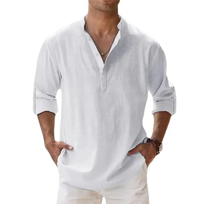 Nouvelles chemises en coton et lin pour hommes