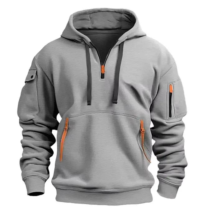 Veste coupe-vent homme décontractée en polyester à capuche pour printemps et automne libertaire et voyageuse