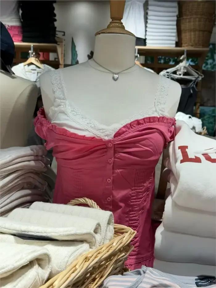 Nouvelle Blouse Femme à Boutons Framboise