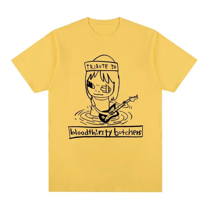 T-shirt en coton Yoshitomo Nara Rock Guitar pour hommes et femmes