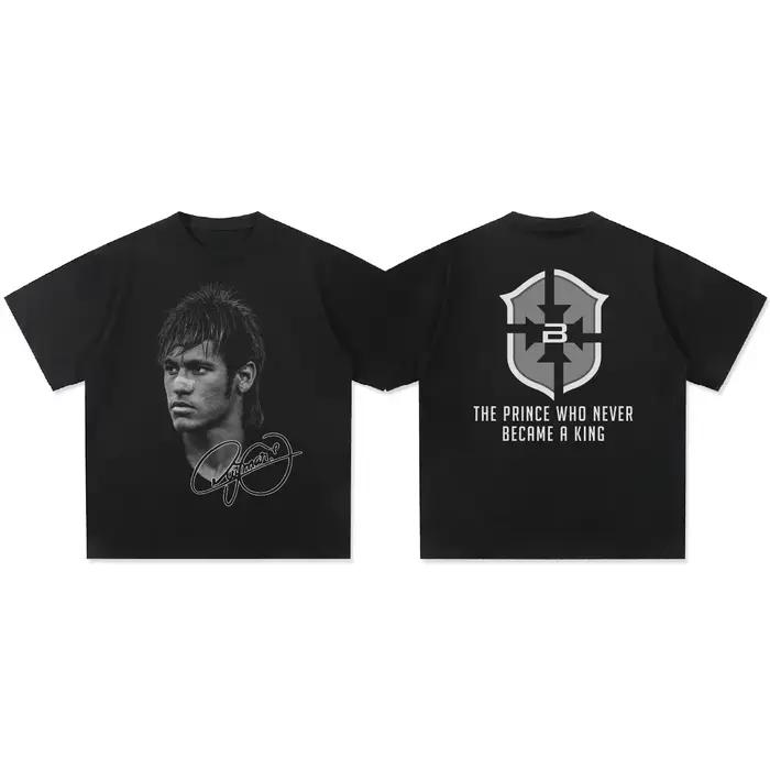 T-shirt imprimé portrait superstars football Cristiano Ronaldo Neymar Lionel Messi homme femme coton ample décontracté manches courtes occasions spéciales sportifs supporters