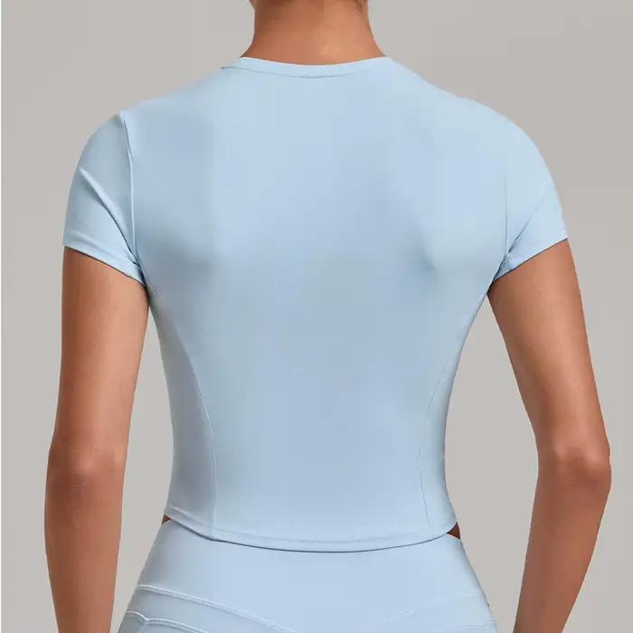 T-shirts pour femmes 2026 Nouveaux hauts de sport professionnels pour femme Vêtements à manches courtes Crop Top Yoga