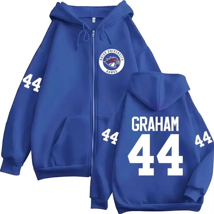 Graham 44 Off Campus TV Series Hockey Briar University Sweat-shirt à capuche zippé pour homme