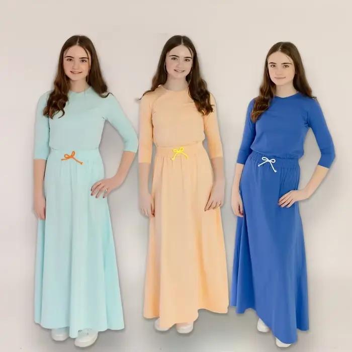 Ap 2025 printemps été orange coton solide vêtements de sport garçons filles mode famille correspondant