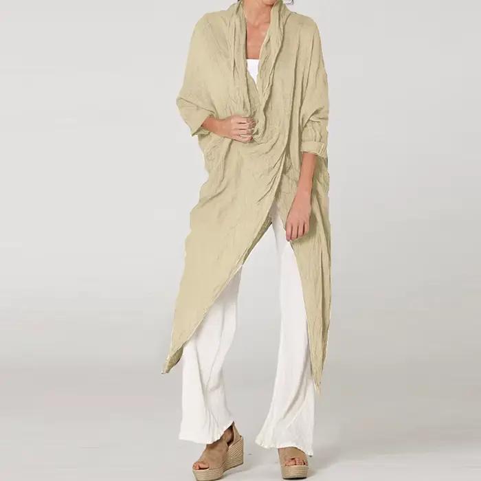ZANZEA 2025 mode Blouses automne haut pour femme Vintage chemises longues décontracté solide col bénitier à manches