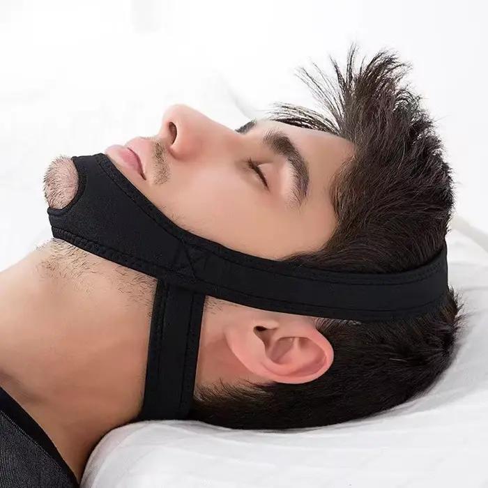 Sangle anti-ronflement en néoprène souple et réglable pour le menton – Aide au sommeil