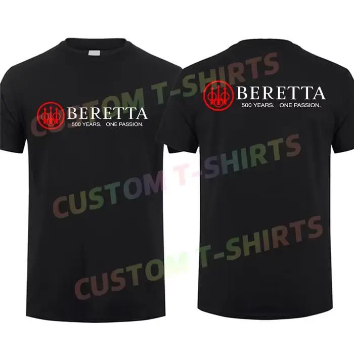 T-shirt décontracté homme motif Beretta Firearms drap fin coton confortable et respirant pour sport et streetwear