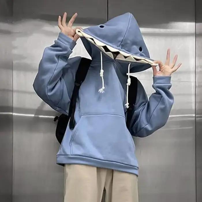 Sweat-shirt à capuche en forme de requin pour hommes et femmes