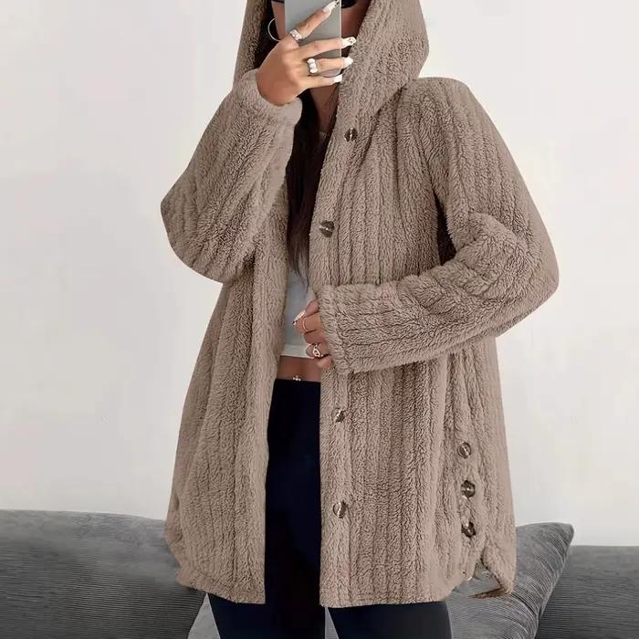 Veste polaire surdimensionnée pour femme avec col rond, matériau polyester, design décontracté, coloris unis, manche évasée, fermeture éclair, pour courses, entraînements et sorties décontractées