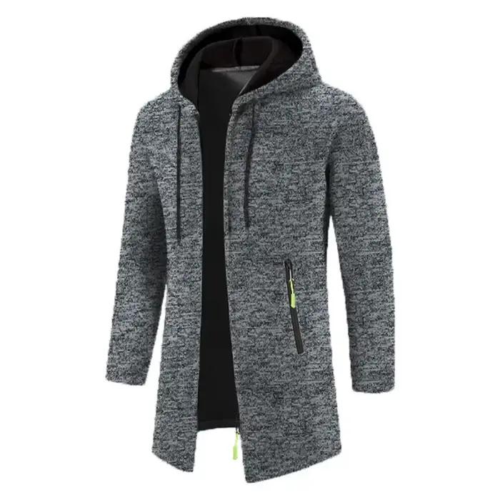 Sweatwear – Sweat-shirts à capuche à manches longues pour hommes, avec fermeture éclair, coupe oversize, veste d'hiver, manteau, pull noir