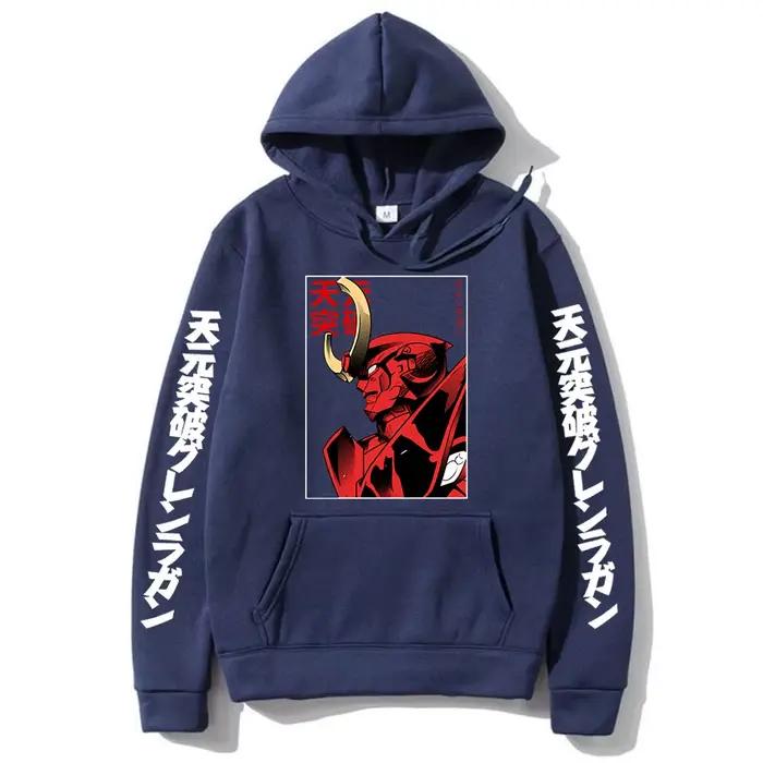 Anime Tengen Toppa Gurren Lagann Mecha sweat à capuche imprimé graphique hommes