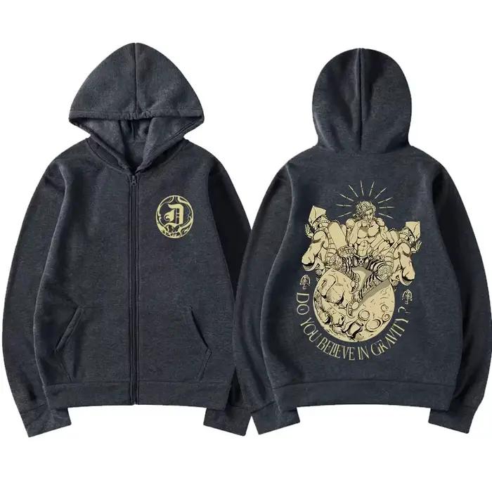 Anime JoJo's Bizarre Adventure sweat à capuche zippé Dio Brando graphique veste zippée hommes femmes Vintage