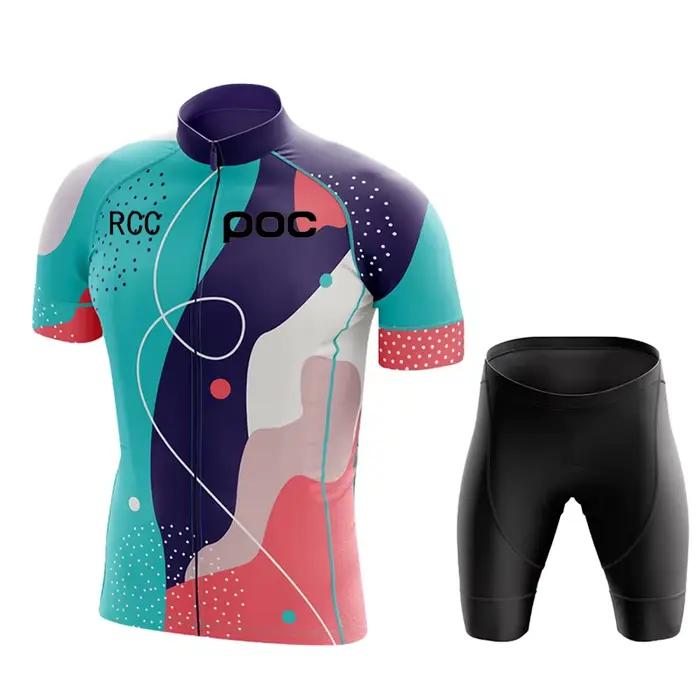 Ensemble de maillot de cyclisme à manches courtes RCC POC pour hommes