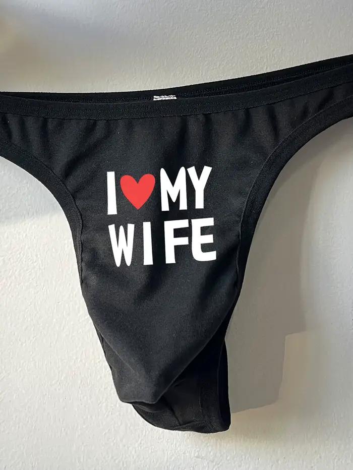 Slip drôle avec inscription "I Love My Wife" pour homme