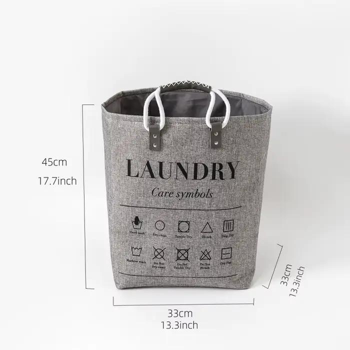 Panier à linge pliable en coton et lin