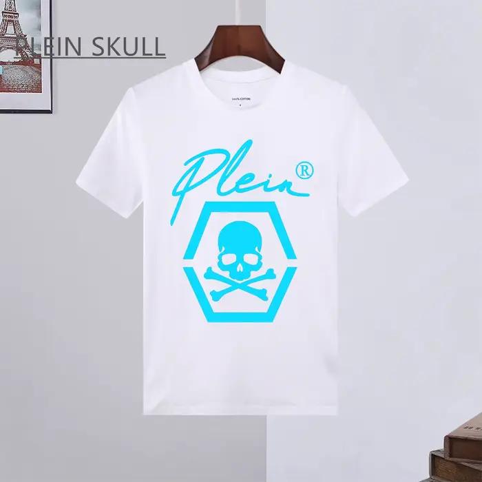 PLEIN crâne imprimé respirant T-shirt hommes rue gothique ample