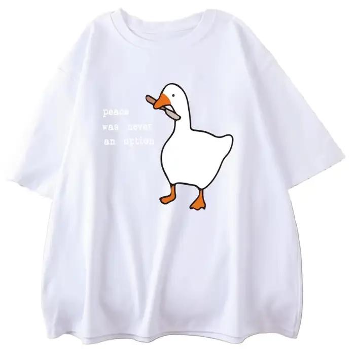 T-shirt en coton 100% pour hommes, style décontracté, col rond, dessin animé, tissu drap fin, respirant, lavage en machine, pour toutes les occasions quotidiennes