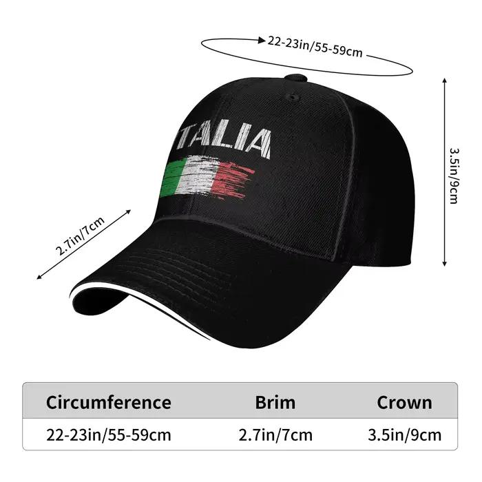Casquette de baseball vintage drapeau italien unisexe pour homme, imprimé hip-hop, chapeau d'été classique, respirant, style tennis et skate, casquette snapback