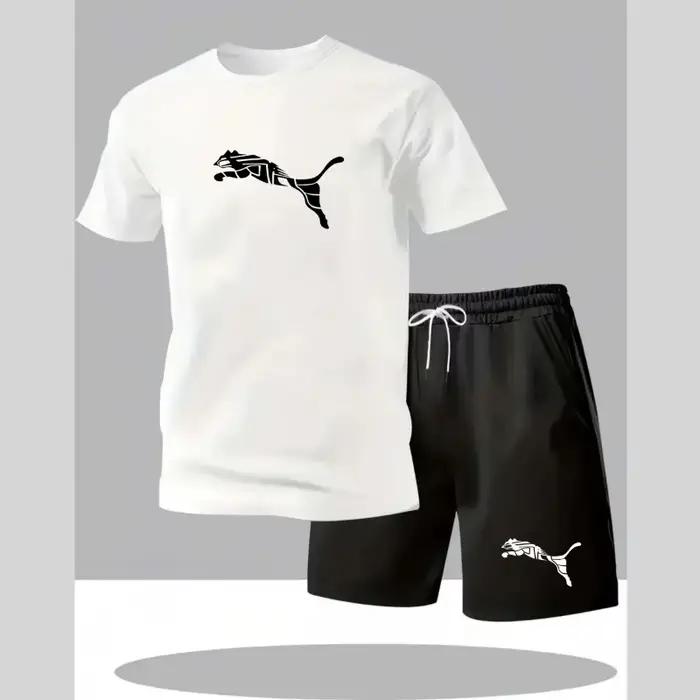 Ensemble deux pièces décontracté et tendance pour homme : T-shirt et short – Collection été 2026 – Tenue de sport
