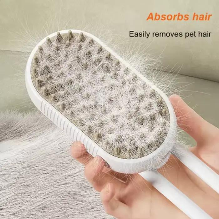 Brosse de Massage en Spray pour produits de beauté pour animaux de compagnie, Spray à vapeur à un bouton, pliable, rotatif, flottant, pour bain, épilation, peigne