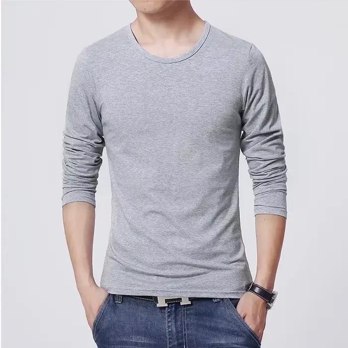 T-Shirt à Manches sulfet Col Rond pour Homme, Vêtement Slim, Jeune Homme, 2025