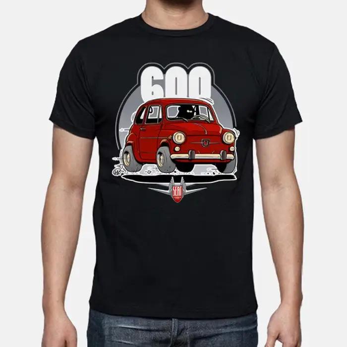 T-shirt de voiture de dessin animé Vintage Classic Spain S E A T 600. Nouveau