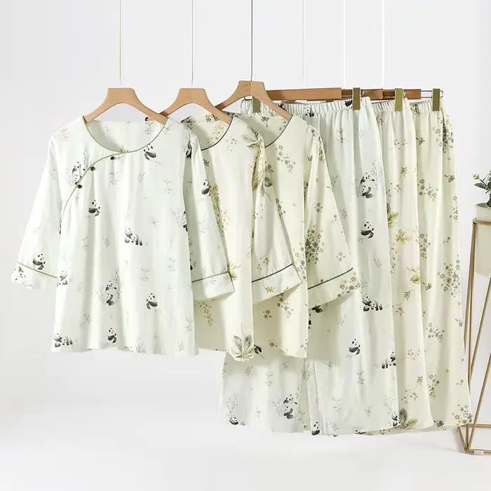 Pyjama en gaze de coton de bambou pour femmes