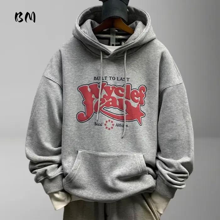 Sweat-shirt à capuche en polaire épaisse pour homme
