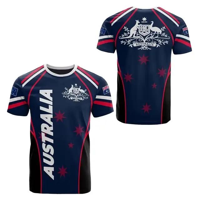 Australie T-Shirts drapeau australien emblème 3D imprimé Streetwear hommes femmes surdimensionné à manches courtes