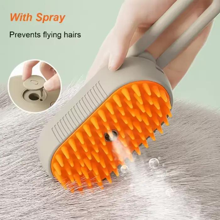 Brosse de Massage en Spray pour produits de beauté pour animaux de compagnie, Spray à vapeur à un bouton, pliable, rotatif, flottant, pour bain, épilation, peigne