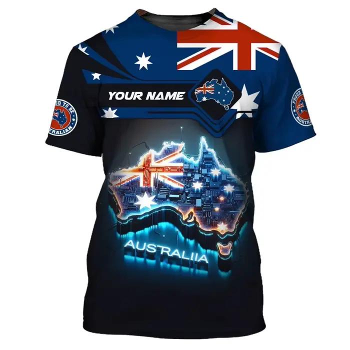 Impression complète Australie Symbole Aborigène T-shirt Indigène Pour Hommes D'été À Manches Courtes Grande Taille
