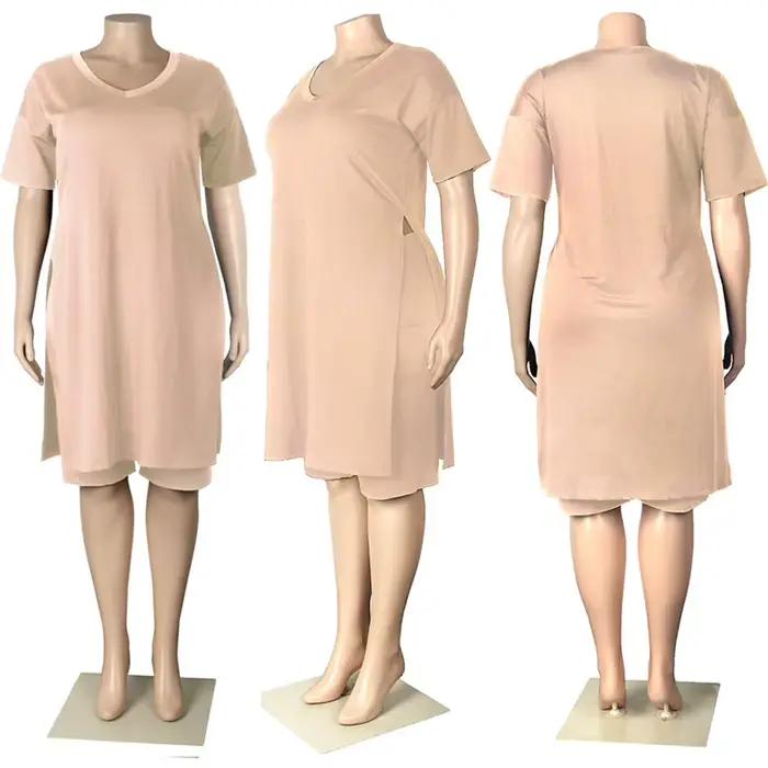 Ensemble deux pièces pour femmes grandes tailles Wmstar Plus shorts et top de sport pour printemps été décontracté style streetwear