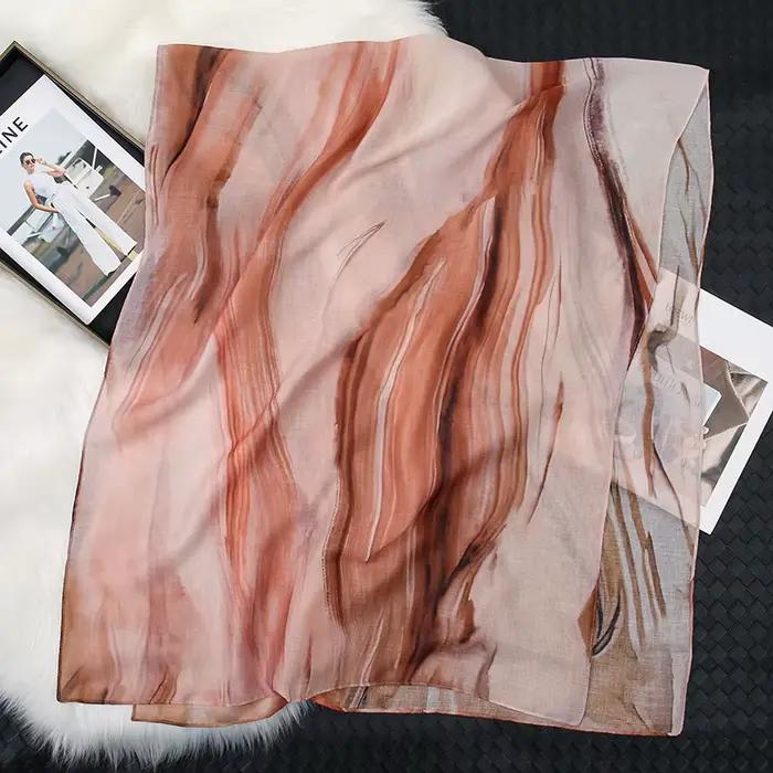 Bohème aquarelle impression Hijab femmes doux Islam Ramadan musulman Hijabs Foulard châle enveloppement Turban écharpe