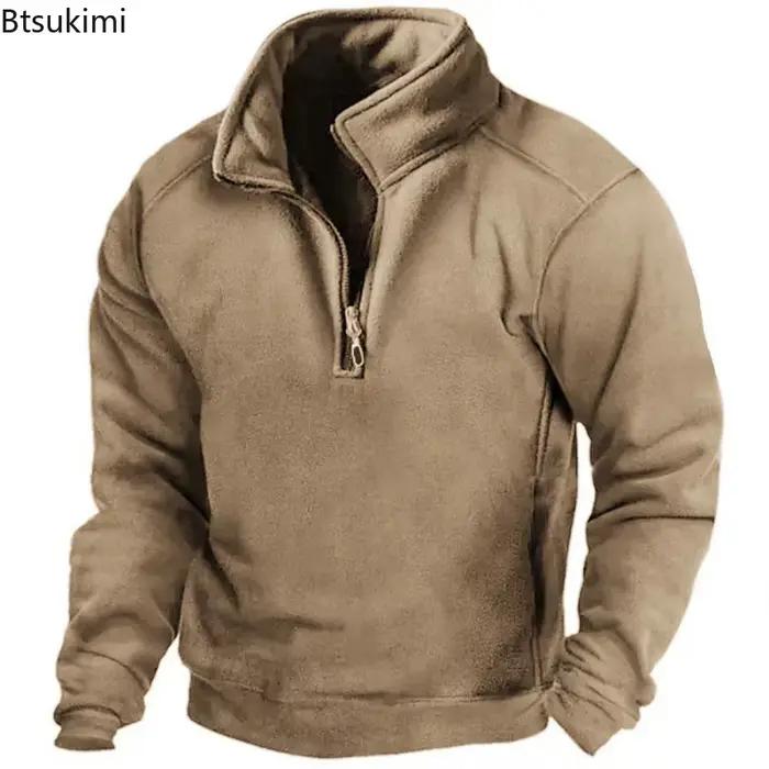 Nouveauté 2026 – Sweat-shirts Homme Printemps-Automne à Col Montant et Demi-Zip