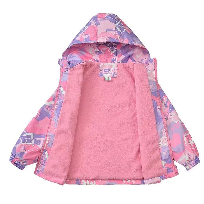 Vestes pour filles, hauts d'automne et d'hiver, vestes polaires, combinaisons de ski imperméables et coupe-vent, trench-coat à capuche