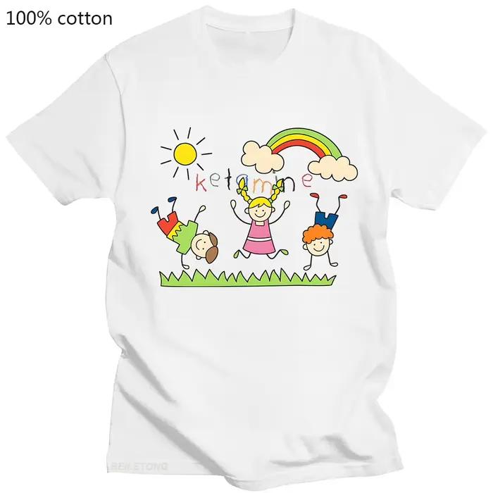 KETAMINE T Shirt Horse Y2k Graphic Tees Oversized T-shirts for Women/Men Clothing Harajuku Retro Tshirts 100% Cotton Streetwear