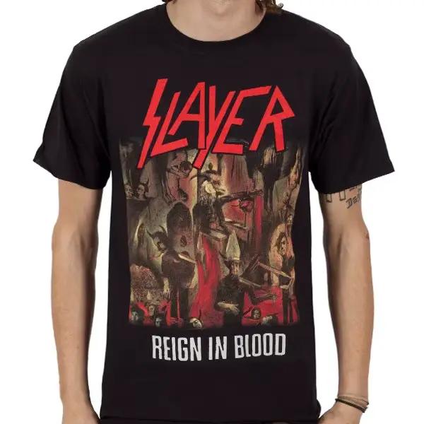 Nouveau T-shirt en coton avec motif Slayer Band