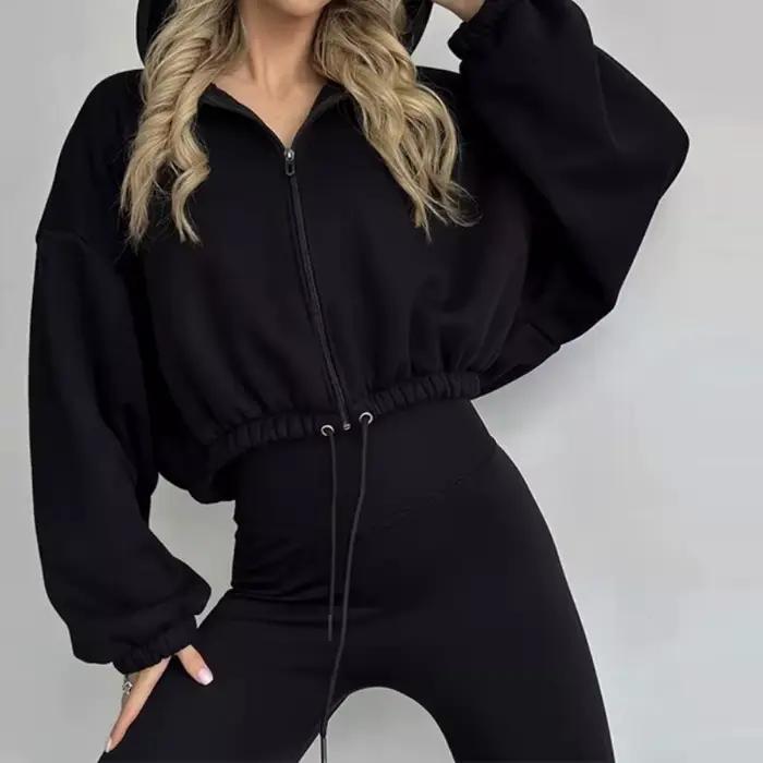 Sweat-shirt ample à capuche pour femme