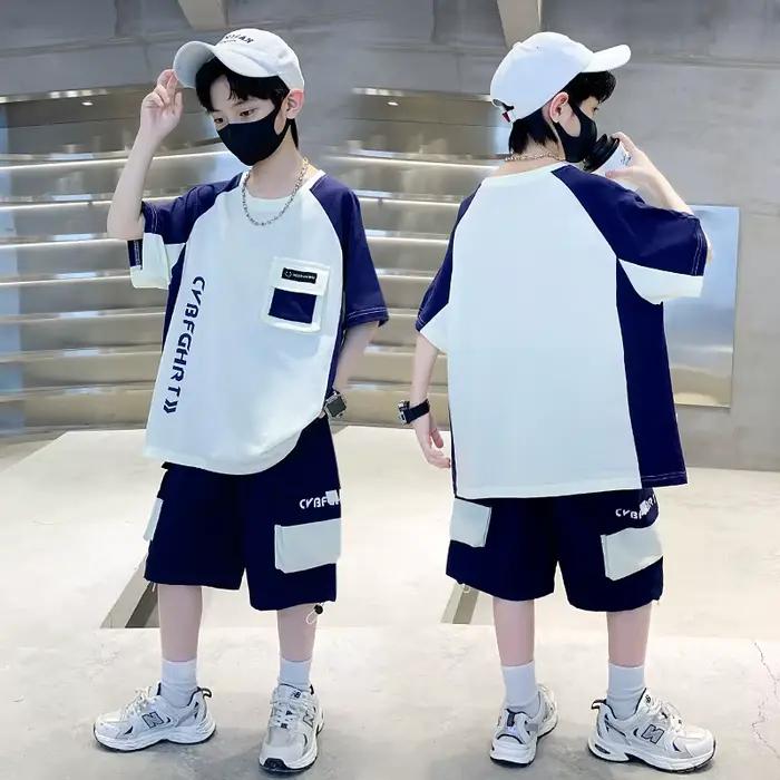 Nouveauté enfants coton survêtement pour garçon mode Patchwork haut et bas vêtements ensemble Cool