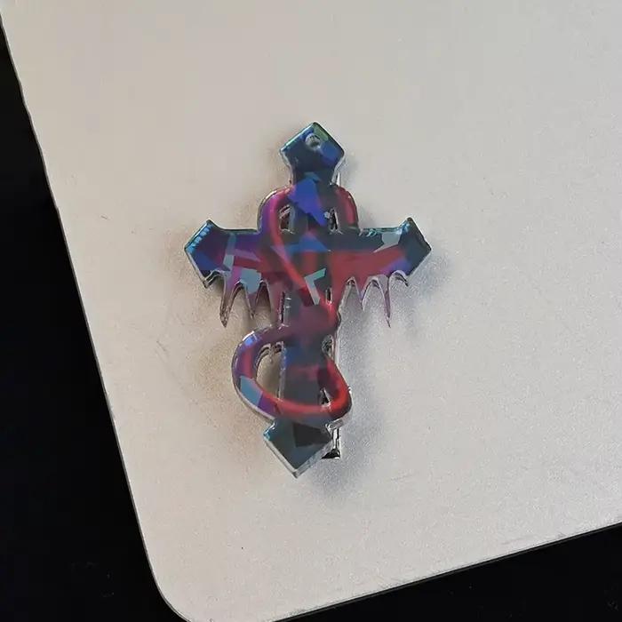 Pince à cheveux gothique Punk croix