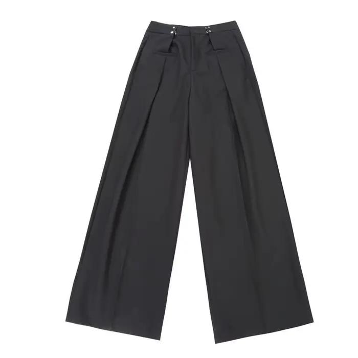 Pantalon de costume américain pour hommes et femmes, jambe large droite, pantalon de vadrouille de sol rétro, ample, assressenti, haute couture, nouveau, 2023
