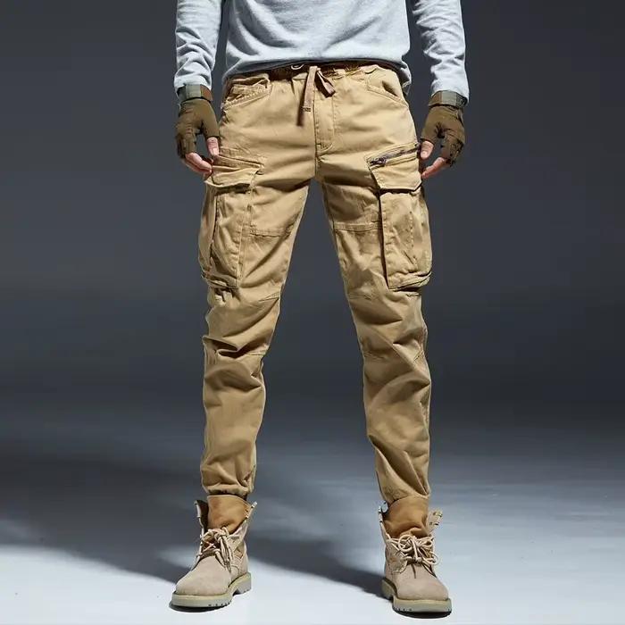 Pantalon cargo de style militaire pour hommes avec plusieurs poches