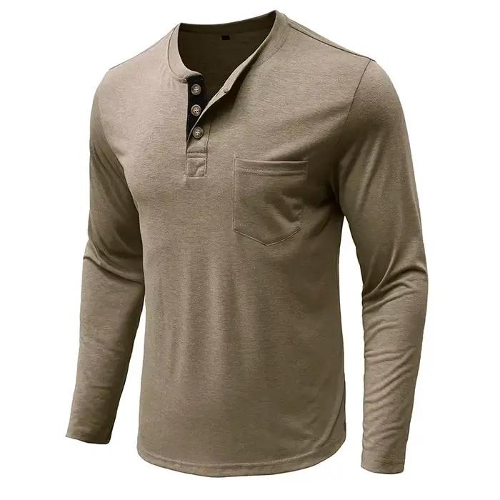 T-shirt à manches longues et col rond pour hommes