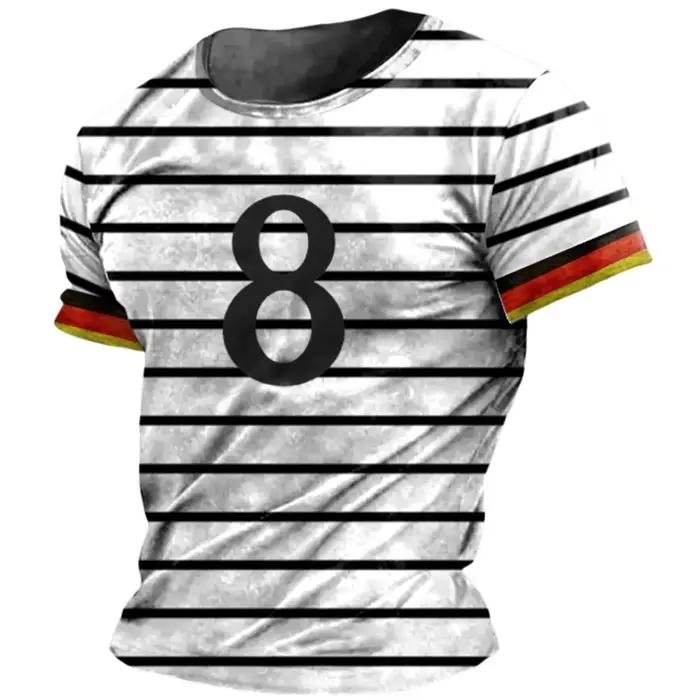 T-shirt Été Homme Décontracté Col Rond Polyester Elasthanne Tailles S 5XL Couleurs Bleu Ciel Beige